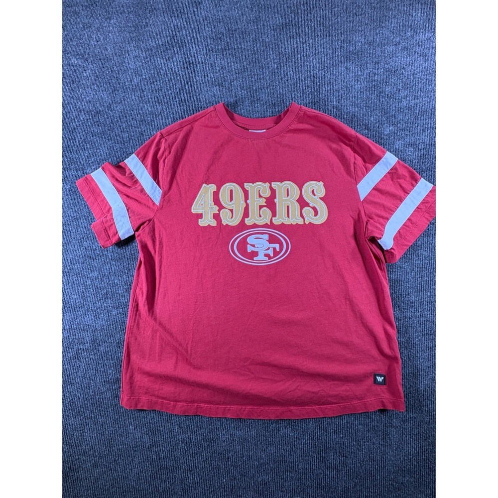 NFL San Francisco 49ers The Wild Collective PacSun Red‎ Striped Graphic Tee S